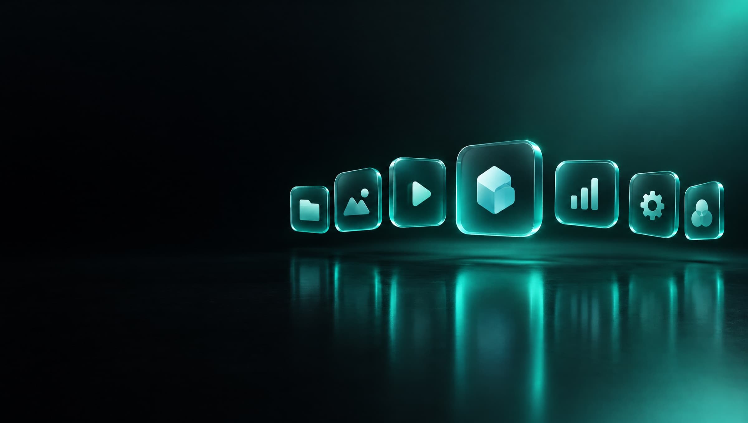 Stage app icons floating on a dark stage